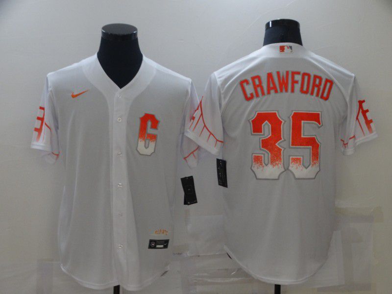 Men San Francisco Giants #35 Crawford City Edition White Game Nike 2021 MLB Jersey